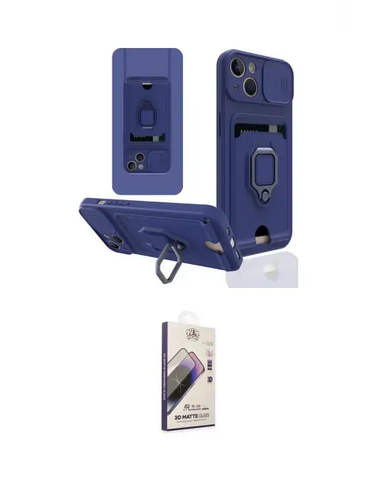ieg™ iPhone 14 Kılıf Vadi Form Prime - Siyah Bilvis 3D Mat Cam Ekran Koruyucu