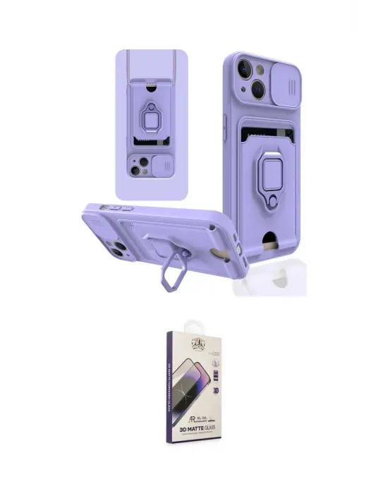 ieg™ iPhone 14 Kılıf Vadi Form Prime - Siyah Bilvis 3D Mat Cam Ekran Koruyucu