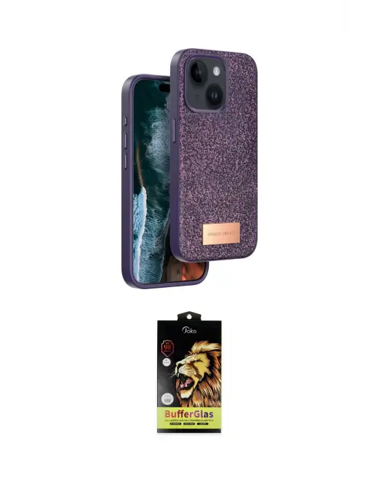 ieg™ iPhone 14 Kılıf Vadi Klasik Serisi - Siyah Buffer Cam Ekran Koruyucu