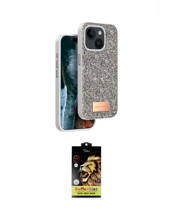 ieg™ iPhone 14 Kılıf Vadi Klasik Serisi - Siyah Buffer Cam Ekran Koruyucu