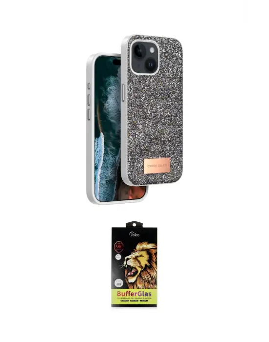ieg™ iPhone 14 Kılıf Vadi Klasik Serisi - Siyah Buffer Cam Ekran Koruyucu