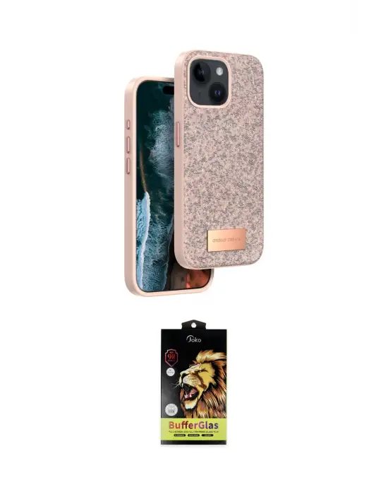 ieg™ iPhone 14 Kılıf Vadi Klasik Serisi - Siyah Buffer Cam Ekran Koruyucu