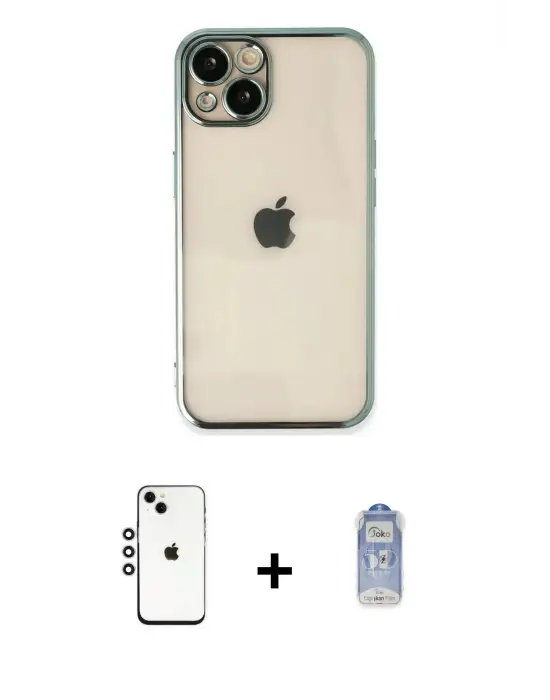 ieg™ iPhone 14 Kılıf Vadi Minimal - Siyah Joko Magic 5D Cam + Shine Kamera Lens - GS