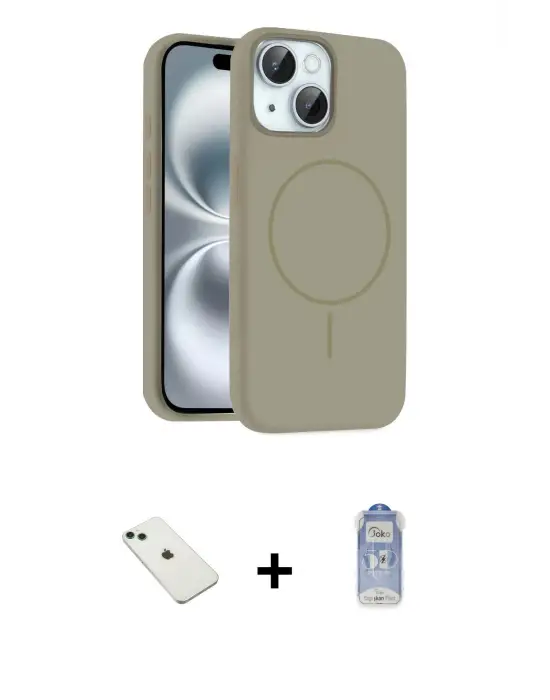 ieg™ iPhone 14 Kılıf Yankı Form Serisi - Siyah Joko Magic 5D Cam + Diamond Kamera Lens - YL