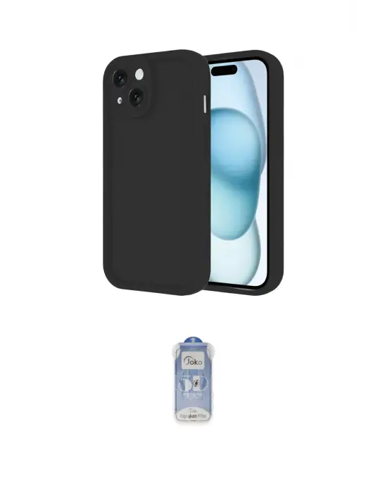 ieg™ iPhone 14 Kılıf Yankı Yansıma Özel Seri - Siyah Joko Magic 5D Cam