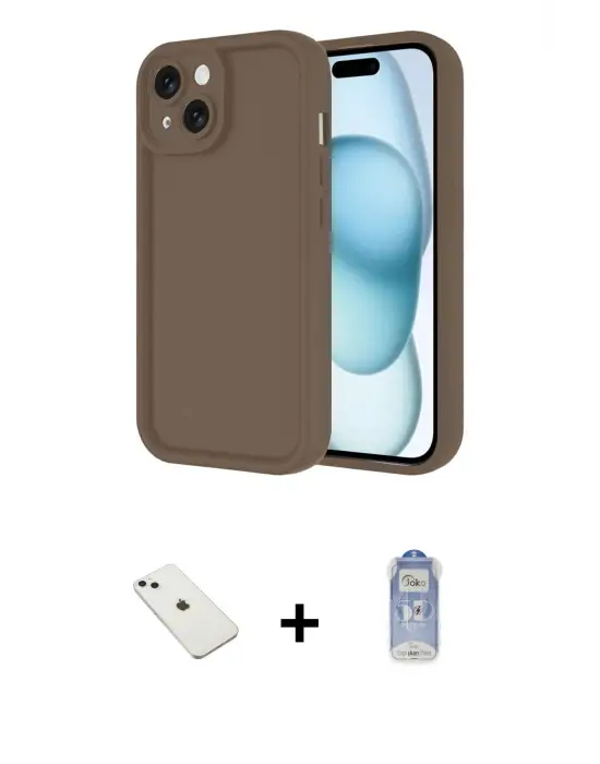 ieg™ iPhone 14 Kılıf Yankı Yansıma Özel Seri - Siyah Joko Magic 5D Cam + Diamond Kamera Lens - SABE