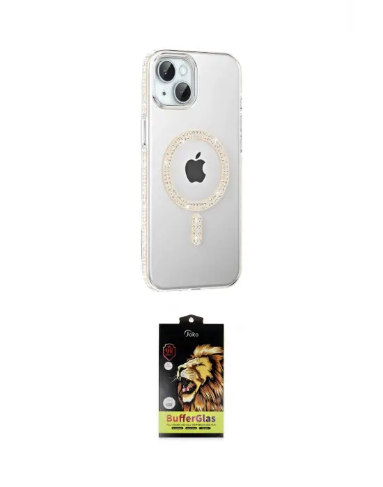 ieg™ iPhone 14 Kılıf Yörünge Koleksiyonu - Siyah Buffer Cam Ekran Koruyucu
