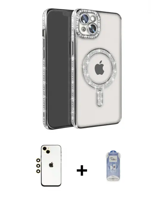 ieg™ iPhone 14 Kılıf Zirve Doku Prime - Siyah Joko Magic 5D Cam + Shine Kamera Lens - GD