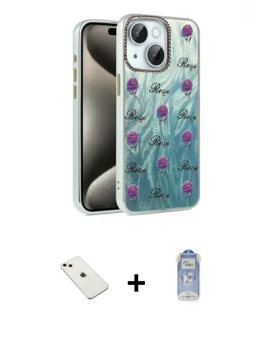 ieg™ iPhone 14 Kılıf Zirve Modern Prime - Siyah Joko Magic 5D Cam + Diamond Kamera Lens - PE