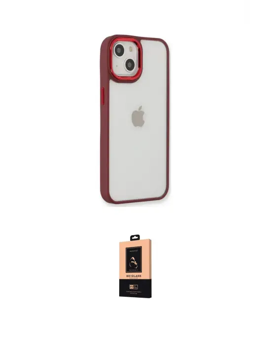 ieg™ iPhone 14 Plus Kılıf Eksen Doku Prime - Şeffaf Maxco Cam Ekran Koruyucu