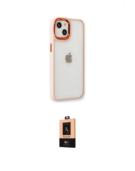 ieg™ iPhone 14 Plus Kılıf Eksen Doku Prime - Şeffaf Maxco Cam Ekran Koruyucu