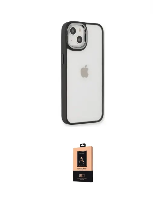 ieg™ iPhone 14 Plus Kılıf Eksen Doku Prime - Şeffaf Maxco Cam Ekran Koruyucu