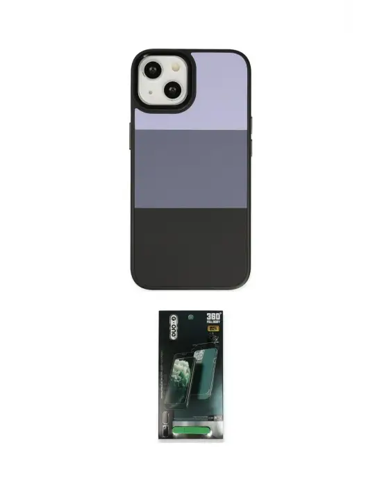 ieg™ iPhone 14 Plus Kılıf Kutup Özel Seri - Siyah 360 Mat Full Body Arka Koruyucu