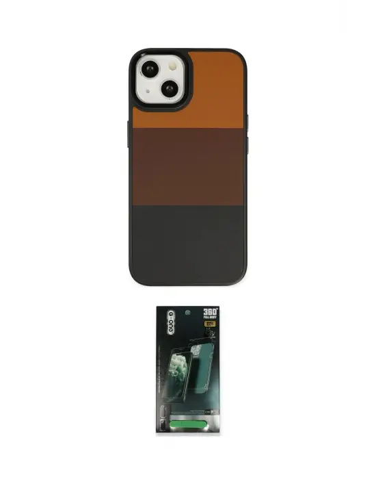 ieg™ iPhone 14 Plus Kılıf Kutup Özel Seri - Siyah 360 Mat Full Body Arka Koruyucu