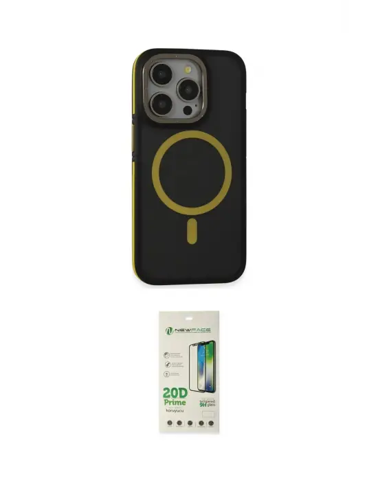 ieg™ iPhone 14 Pro Kılıf Ahenk Form Serisi - Siyah 20D Premium Cam Ekran Koruyucu