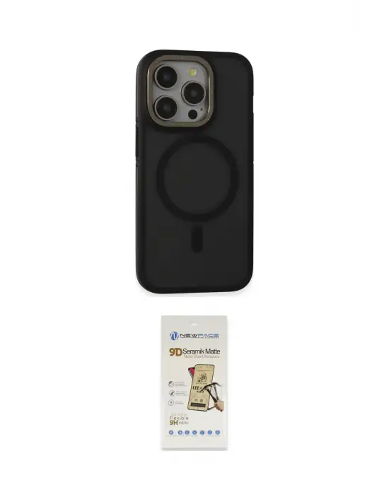 ieg™ iPhone 14 Pro Kılıf Ahenk Form Serisi - Siyah Mat Seramik Nano Ekran Koruyucu