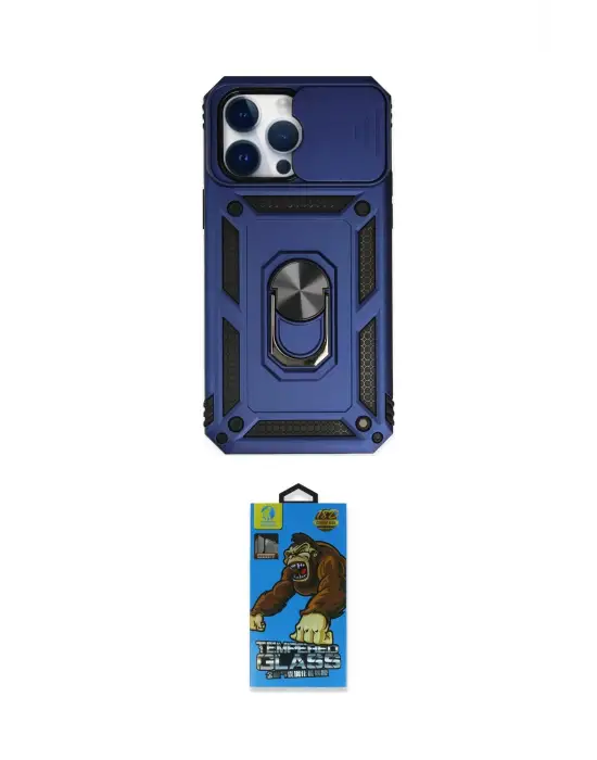 ieg™ iPhone 14 Pro Kılıf Ahenk Klasik - Siyah 18D Cam Ekran Koruyucu