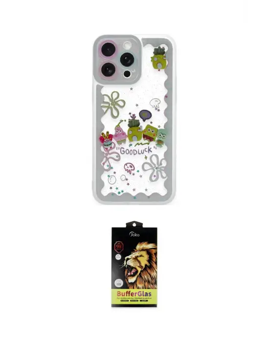 ieg™ iPhone 14 Pro Kılıf Çekirdek Asil - Siyah Buffer Cam Ekran Koruyucu