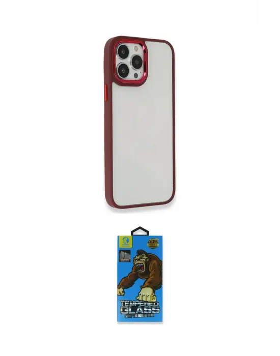 ieg™ iPhone 14 Pro Kılıf Eksen Doku Prime - Siyah 18D Cam Ekran Koruyucu