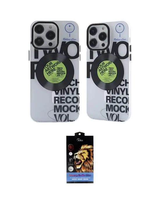 ieg™ iPhone 14 Pro Kılıf Nova Doku Koleksiyonu - Siyah Buffer Hayalet Cam Ekran Koruyucu