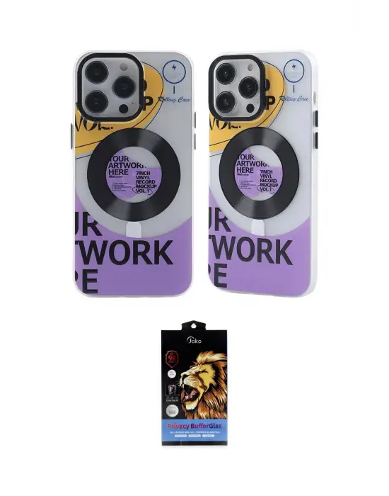 ieg™ iPhone 14 Pro Kılıf Nova Doku Koleksiyonu - Siyah Buffer Hayalet Cam Ekran Koruyucu