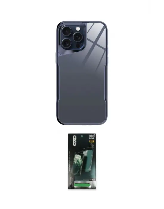 ieg™ iPhone 14 Pro Kılıf Odak Doku - Siyah 360 Mat Full Body Arka Koruyucu
