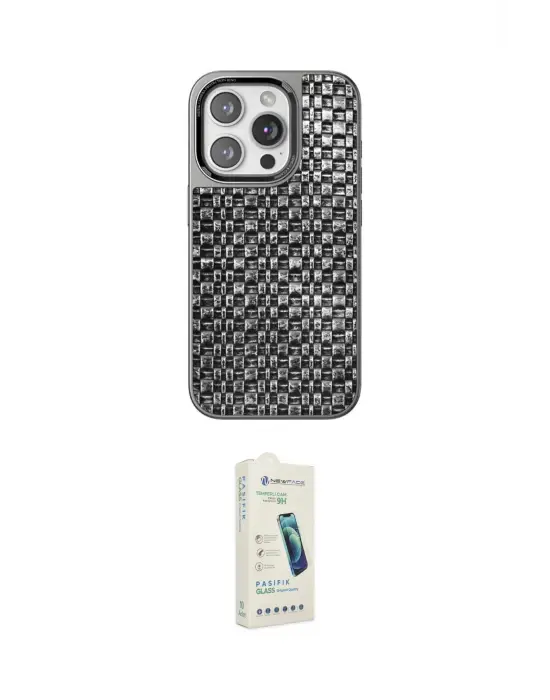 ieg™ iPhone 14 Pro Kılıf Siluet Form Serisi - Şeffaf Pasifik Cam Ekran Koruyucu