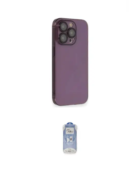 ieg™ iPhone 14 Pro Kılıf Siluet Minimal Özel Seri - Siyah Joko Magic 5D Cam