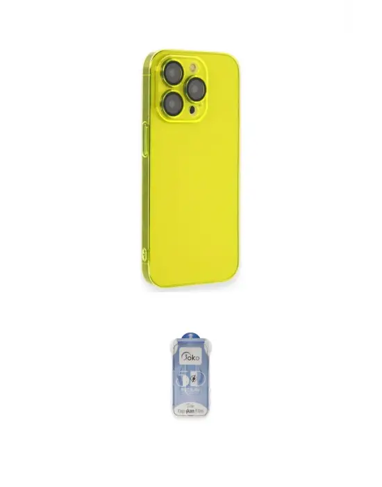 ieg™ iPhone 14 Pro Kılıf Siluet Minimal Özel Seri - Siyah Joko Magic 5D Cam