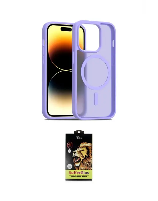 ieg™ iPhone 14 Pro Kılıf Siluet Minimal Prime - Siyah Buffer Cam Ekran Koruyucu