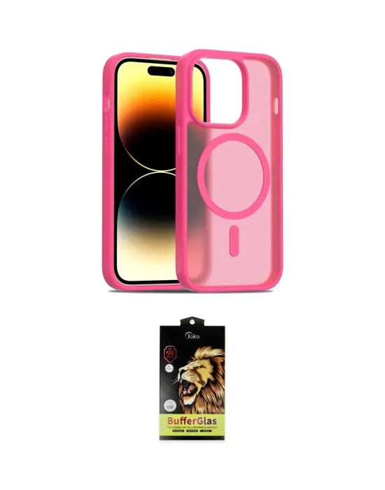 ieg™ iPhone 14 Pro Kılıf Siluet Minimal Prime - Siyah Buffer Cam Ekran Koruyucu