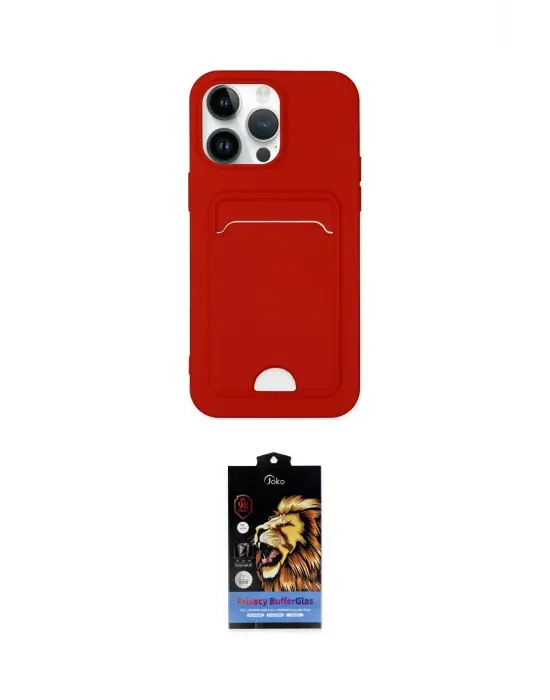 ieg™ iPhone 14 Pro Kılıf Vadi Çizgi Prime - Siyah Buffer Hayalet Cam Ekran Koruyucu