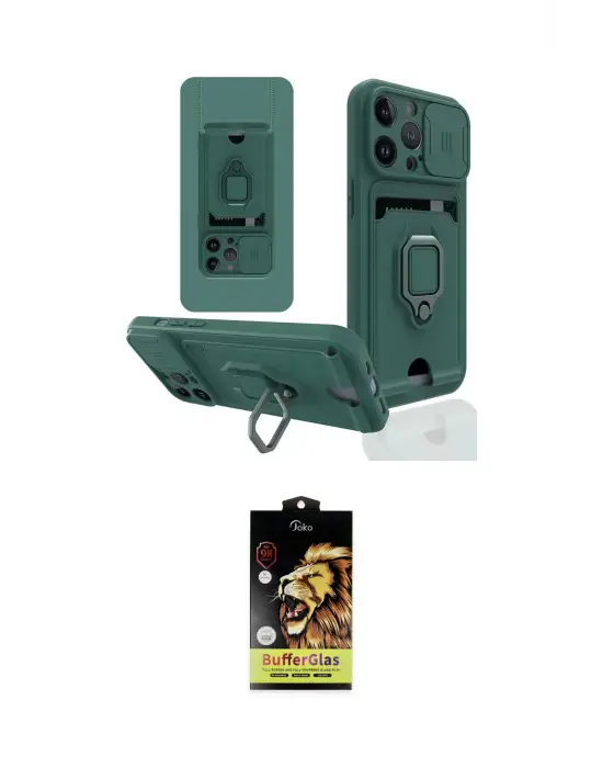ieg™ iPhone 14 Pro Kılıf Vadi Form Prime - Siyah Buffer Cam Ekran Koruyucu