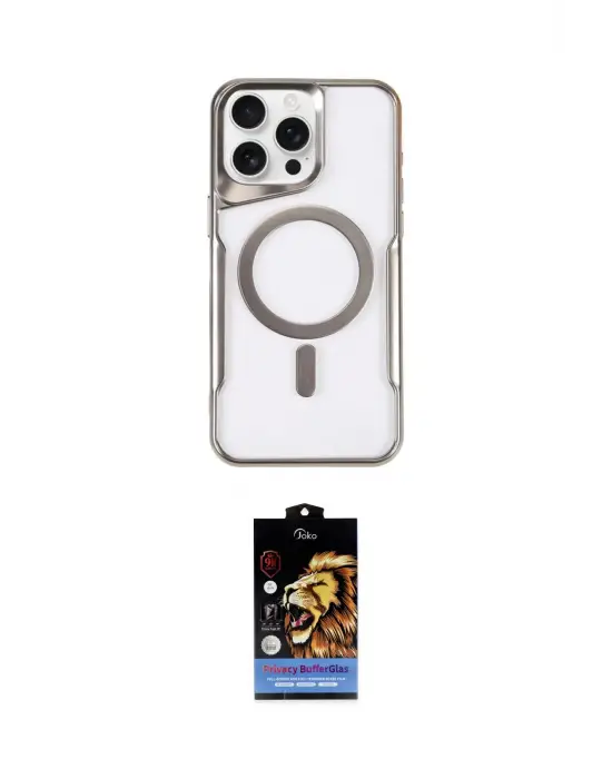 ieg™ iPhone 14 Pro Kılıf Yadigar Klasik Özel Seri - Siyah Buffer Hayalet Cam Ekran Koruyucu