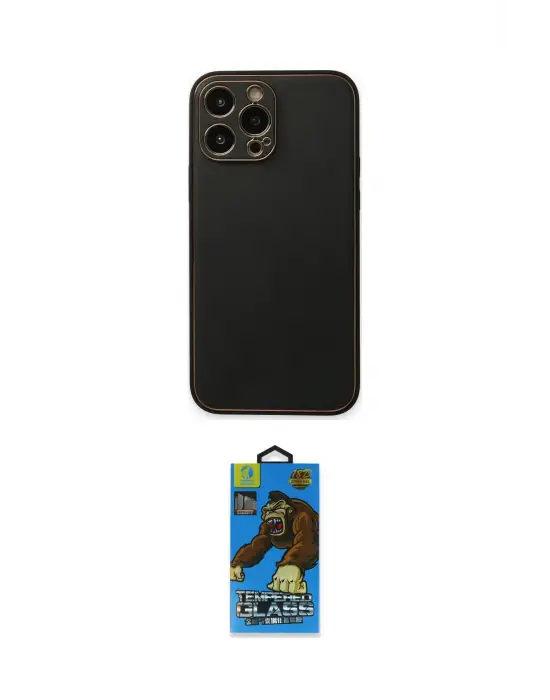 ieg™ iPhone 14 Pro Kılıf Yadigar Klasik - Siyah 18D Cam Ekran Koruyucu