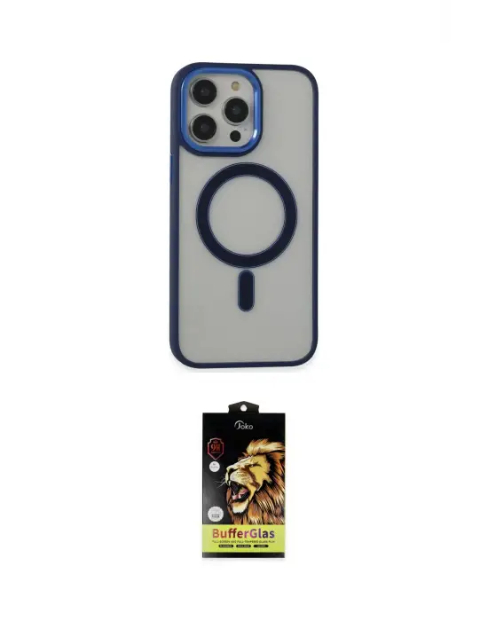 ieg™ iPhone 14 Pro Kılıf Yankı Işık Özel Seri - Siyah Buffer Cam Ekran Koruyucu
