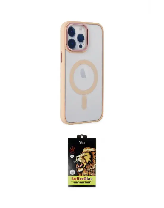 ieg™ iPhone 14 Pro Kılıf Yankı Işık Özel Seri - Siyah Buffer Cam Ekran Koruyucu