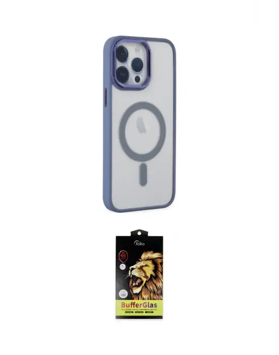 ieg™ iPhone 14 Pro Kılıf Yankı Işık Özel Seri - Siyah Buffer Cam Ekran Koruyucu