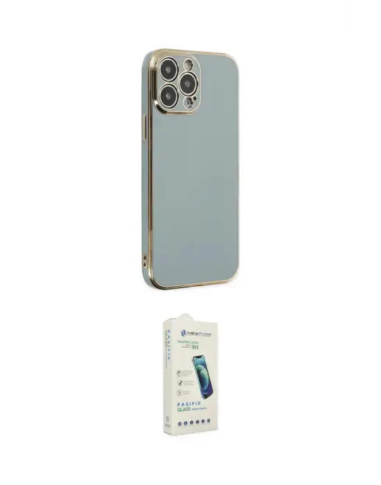 ieg™ iPhone 14 Pro Kılıf Yankı Serisi - Şeffaf Pasifik Cam Ekran Koruyucu
