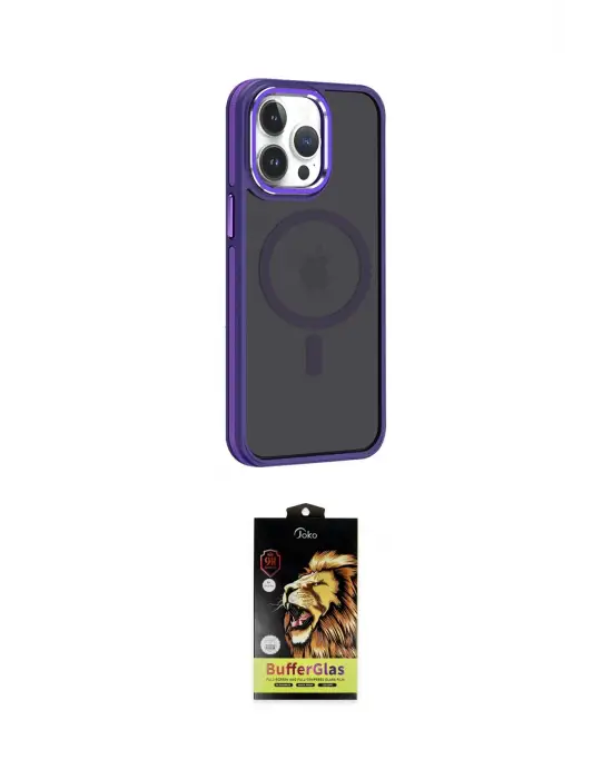 ieg™ iPhone 14 Pro Kılıf Yörünge Klasik - Siyah Buffer Cam Ekran Koruyucu