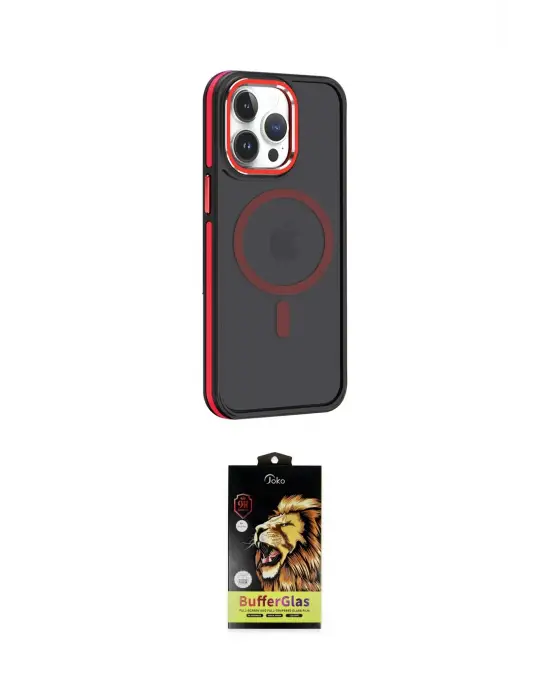 ieg™ iPhone 14 Pro Kılıf Yörünge Klasik - Siyah Buffer Cam Ekran Koruyucu