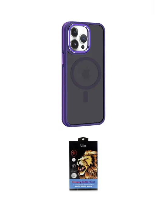 ieg™ iPhone 14 Pro Kılıf Yörünge Klasik - Siyah Buffer Hayalet Cam Ekran Koruyucu