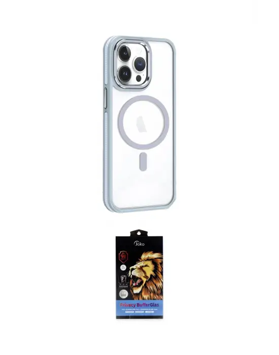ieg™ iPhone 14 Pro Kılıf Yörünge Klasik - Siyah Buffer Hayalet Cam Ekran Koruyucu