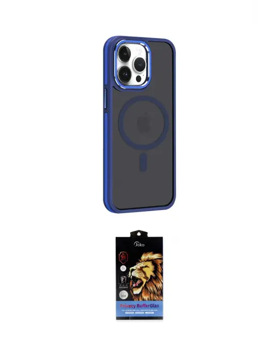 ieg™ iPhone 14 Pro Kılıf Yörünge Klasik - Siyah Buffer Hayalet Cam Ekran Koruyucu