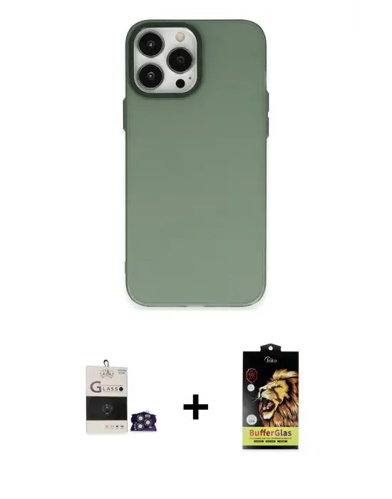 ieg™ iPhone 14 Pro Max Kılıf Ahenk Çizgi Prime - Siyah Buffer Cam Ekran Koruyucu + Bilvis Titan Kamera Lens - GS