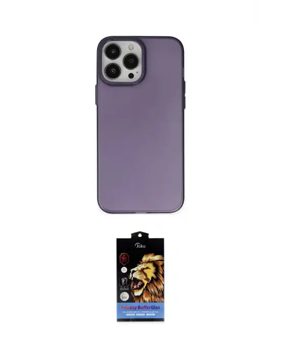ieg™ iPhone 14 Pro Max Kılıf Ahenk Çizgi Prime - Siyah Buffer Hayalet Cam Ekran Koruyucu