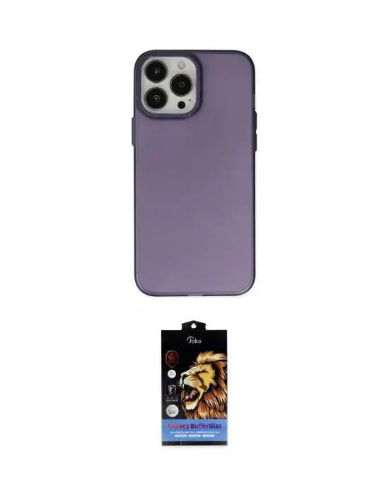 ieg™ iPhone 14 Pro Max Kılıf Ahenk Çizgi Prime - Siyah Buffer Hayalet Cam Ekran Koruyucu