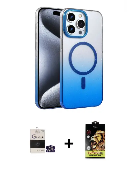 ieg™ iPhone 14 Pro Max Kılıf Ahenk Doku Özel Seri - Siyah Buffer Cam Ekran Koruyucu + Bilvis Titan Kamera Lens - GS