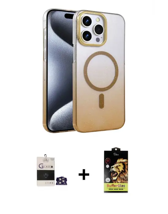 ieg™ iPhone 14 Pro Max Kılıf Ahenk Doku Özel Seri - Siyah Buffer Cam Ekran Koruyucu + Bilvis Titan Kamera Lens - GS