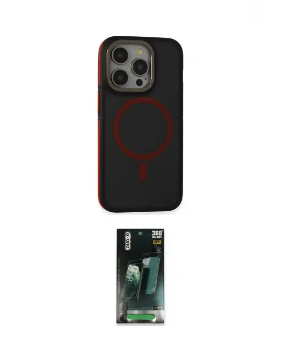 ieg™ iPhone 14 Pro Max Kılıf Ahenk Form Serisi - Siyah 360 Mat Full Body Arka Koruyucu